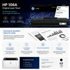 HP 106A W1106A Original Toner Schwarz für HP Laser 107  MFP 135 137 138 – 1.000 Seiten
