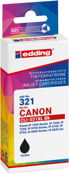 Edding Tintenpatrone für Canon CLI-551XLBK PIXMAiP7250 iX6850 MG5450 MG5550