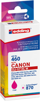 Edding Tintenpatrone für Canon CLI-571M-XL PIXMAMg5750 MG5751 MG5752 MG6850