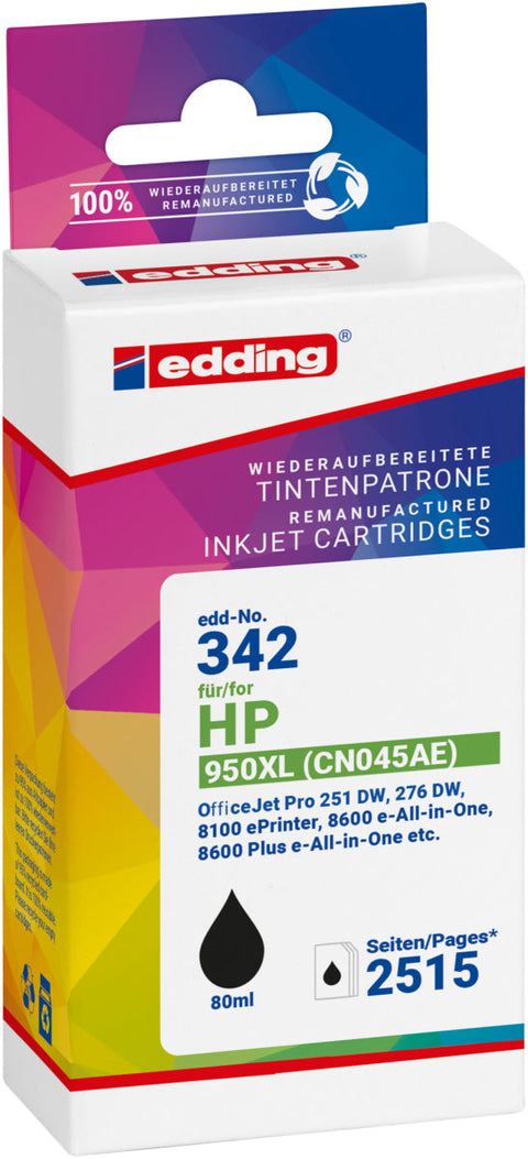 Edding Tintenpatrone für HP 950XL (CN045AE) OfficeJetPro8100 8600 8610 8620