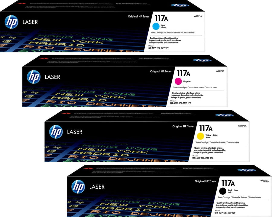 HP 117A Original HP Toner 4er Pack alle Farben / W2070A, W2071A, W2072A, W2073A / LaserJet Tonerkartusche