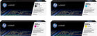 HP 201A Original Toner / 4er Pack alle Farben Schwarz, Cyan, Gelb, Magenta (CF400A, CF401A, CF402A, CF403A)